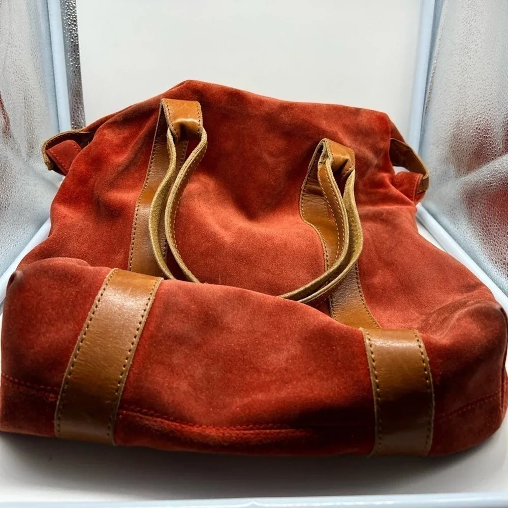 3.1 PHILLIP LIM red suede and brown leather hobo bag